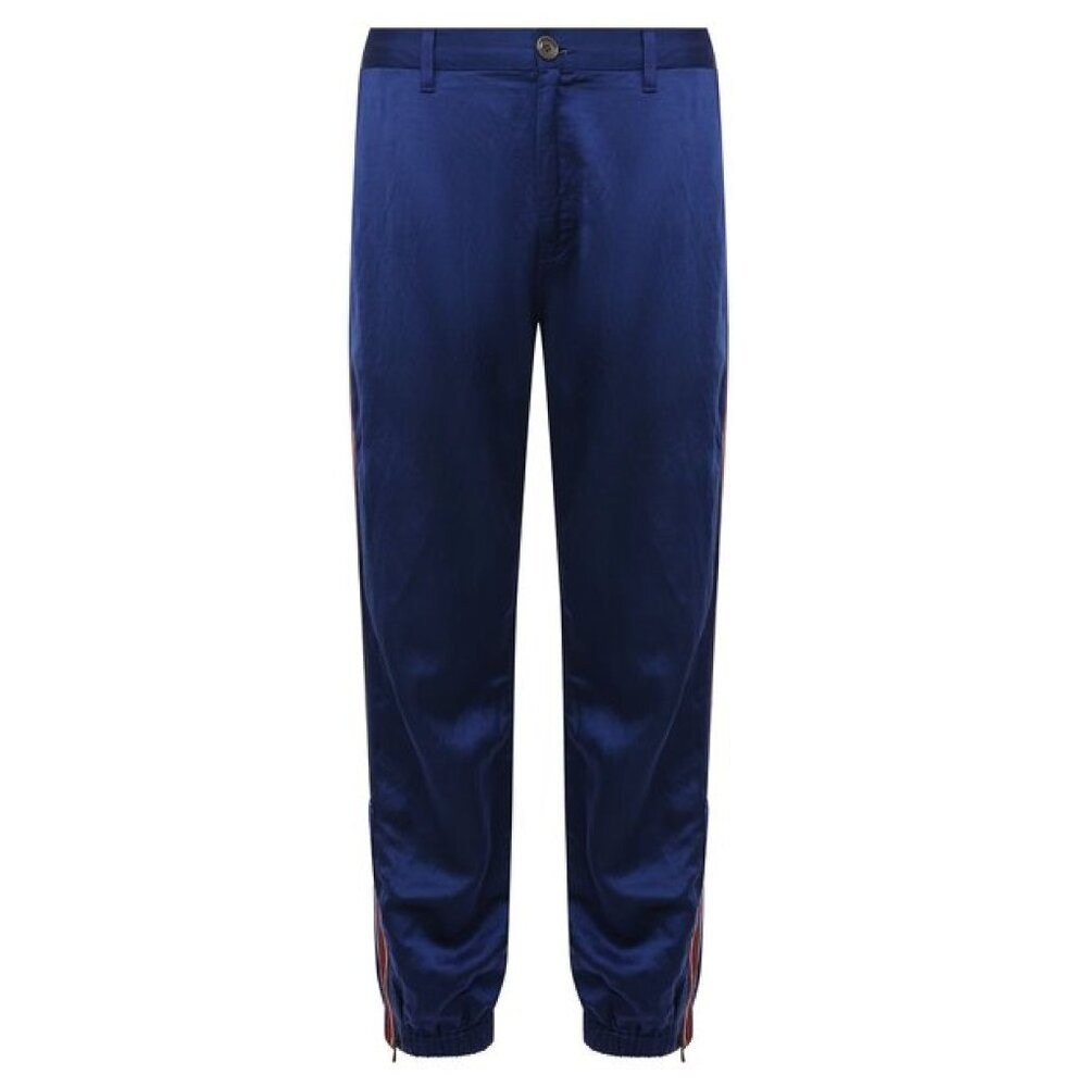 NWT Gucci Flying Tiger Satin Jogging Pants In Electric Blue Size 36
